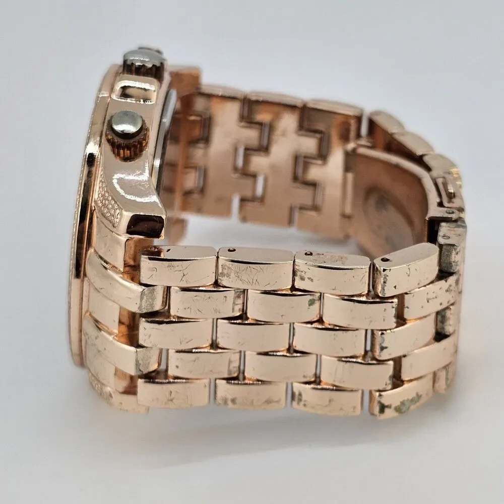 IceTime Storm Men's Watch 46MM Rose Gold Dial Bracelet Band 5.75
